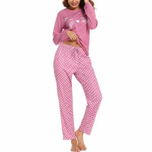 Women's 2-Piece Luxury Jersey Solid Front Logo High Quality Satin Cotton Short-Sleeved <b>Pajama</b> Set - Product Image 1