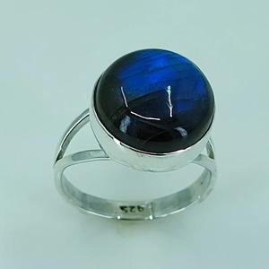 <b>Labradorite</b> <b>Ring</b> 925 Sterling Silver Handmade Boho Statement Promise Jewelry for Women Natural Round Shape Gemstone Jewelry - Product Image 5