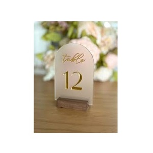 9 Pack Gold Acrylic Sign <b>Holder</b> 4x6 Double Sided <b>Table</b> Menu Display Stand T-Shape Place Card <b>Holder</b> for Wedding Event Restaurant - Product Image 2