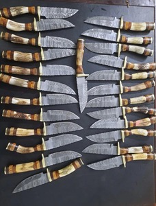 Couteaux de chasse Viking Art OEM faits à la main de qualité industrielle FH-216 en acier Damas, lot de lames Drop Point de 3 mm avec manche en bois et corne - Product Image 5