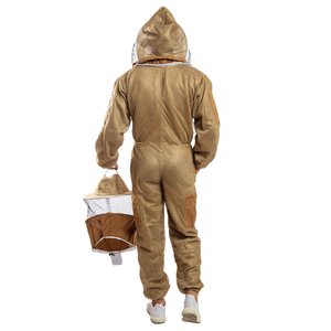 Combinaison d'apiculture ventilée avec double voile couleur kaki, protection anti-coupure, résistante à la chaleur jusqu'à 300°C, voile rond - Product Image 2