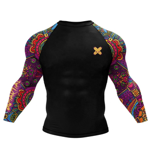 Camiseta Deportiva de Manga Larga para Hombre con Estampado Colorido, Transpirable, Anti-UV, de Secado Rápido, Spandex/Nylon, Ropa Deportiva para Adultos - Product Image 5