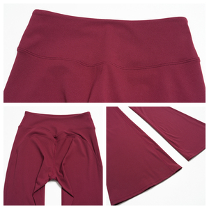 Conjunto de yoga transpirable para mujer: leggings acampanados de control de abdomen, top de manga corta, pantalones acampanados ligeros de color liso, conjunto de 2 piezas para entrenamiento. - Product Image 3