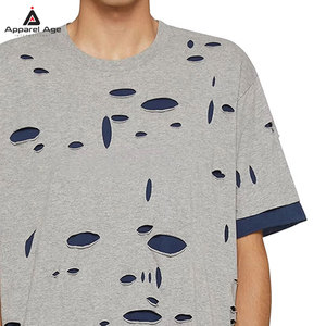 T-shirts imprimés déchirés de haute qualité fabriqués au Pakistan, coupe ample, prix de gros, 100% coton, pour hommes - Product Image 6