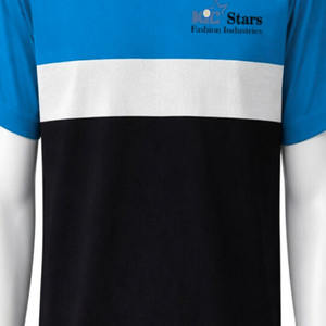 Camiseta con Paneles en Contraste, Camiseta Casual de Verano de Manga Corta para Hombre, Camiseta con Bloques de Color, Jersey de Algodón 100% de Alta Calidad - Product Image 3