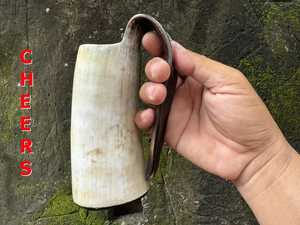 Handmade Modern Large Capacity Leak Proof Portable Horn <b>Beer</b> Mug Solid Pattern Travel Gift Drinkware for Adults - Product Image 4