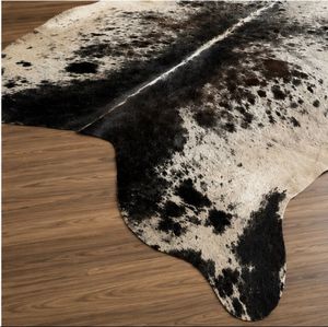 Handmade Cowhide Area Rug Animal Print Novelty Shape Real Leather Floor <b>Mat</b> for Living Room Home Decor Farmhouse Style - Product Image 6