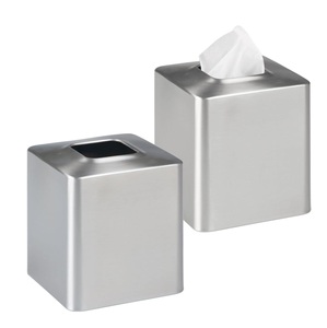 กล่องใส่กระดาษทิชชูทรงสี่เหลี่ยมผืนผ้า ดีไซน์หรูหรา ผลิตจากโลหะเคลือบโครเมียม สำหรับวางบนเคาน์เตอร์ห้องน้ำ ตกแต่งบ้านและโต๊ะทำงาน - Product Image 2