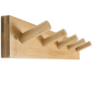 Eco-Certified Bamboo <b>Wall</b> Hook Set | Sustainable Wooden Peg <b>Rails</b> | Wholesale - Product Image 2