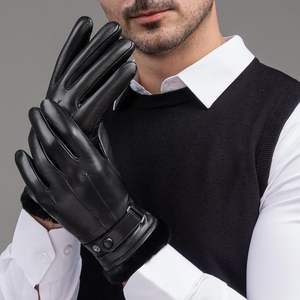 <b>Mens</b> Leather Dress <b>Gloves</b> Genuine Sheep Leather Winter <b>Gloves</b> Soft Warm Touch Screen Driving <b>Gloves</b> Classic Black <b>Gloves</b> - Product Image 4