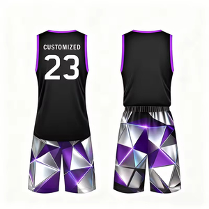 Ensemble d'uniformes de basketball haut de gamme, broderie de logo personnalisée, sublimation, vêtements de sport, vente en gros, nouveau design - Product Image 3