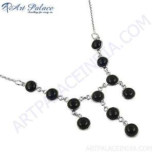 Collier en argent 925 avec onyx noir à la mode Accessoire élégant et élégant - Product Image 1