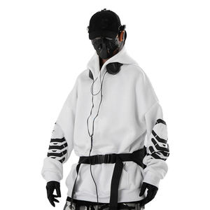Sweat-shirt Techwear Oversize Cyberpunk Streetwear Blanc à Motifs Hip Hop Harajuku Urbain Unisexe Tendance 2026 - Product Image 2