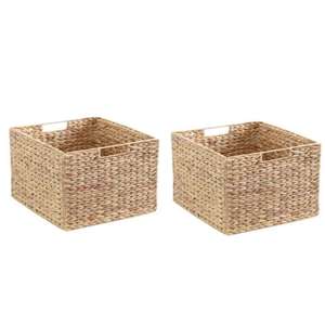Cesta de Almacenamiento Ecológica Premium para el Hogar, 100% Natural, Flexible, de Jacinto de Agua, Multifuncional, Moderna, Cubo de 30 cm - Product Image 2