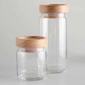 Frasco de vidrio de diseño único con tapa metálica decorativa, adecuado para almacenamiento en la cocina y para decoración elegante del hogar. - Product Image 4