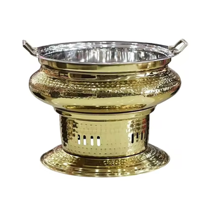 Juego de 3 piezas de bandejas de metal personalizables al por mayor con tapa de vidrio colgante, hermosas y lujosas para buffet. - Product Image 6