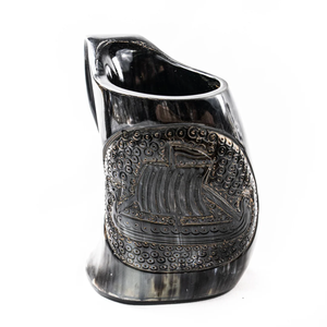 Jarra de Cuerno de Buey de Alta Calidad, Jarra de Cuerno Vikinga Náutica, Jarra Medieval de Cuerno de Búfalo a Precios Muy Accesibles - Product Image 1