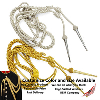 Aiguillette dorée et argentée allemande pour uniforme de cérémonie et cordon d'épaule en mylar