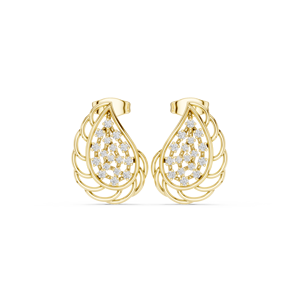 Pendientes de Aro con Diamantes Entrelazados de Lujo, Corte Brillante Redondo, Cultivados en Laboratorio, Oro Amarillo de 10K, 0.28ct, para Mujer, a la Moda - Product Image 1