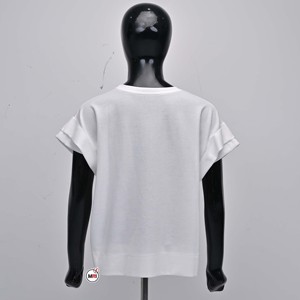 MRI Made Premium Quality With Custom Logo <b>T</b> <b>Shirt</b> For Womens <b>Sequin</b> Chenille Unique Embroidery Short Sleeve Crew Neck <b>t</b>-<b>shirt</b> - Product Image 2