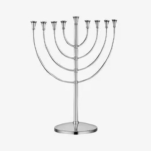 Chandelier en métal élégant à 9 bras, porte-bougie décoratif, décoration d'intérieur pour table - Product Image 5