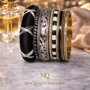 Premium Handmade <b>Bangles</b> <b>Set</b> – Resin Art & Gold Plated Bracelets for Women, Bulk Wholesale Jewelry - Product Image 1