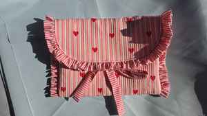 Sac pour ordinateur portable et tablette en tissu matelassé à rayures et cœurs, mignon et tendance, idéal comme cadeau de Saint-Valentin pour votre bien-aimé(e) - Product Image 4