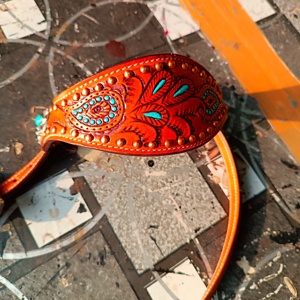 Western Floral Hand Tooling Horse Tack Headstall Bridle Exportateurs indiens au prix de gros Prêt à expédier Rodeo Headstall - Product Image 1