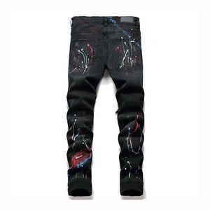 Jeans en denim bleu délavé décontractés pour hommes, 100% coton, haute qualité, service OEM en gros - Product Image 2