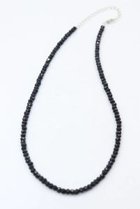 Collar Rondelle facetado de espinela negra, cuentas de espinela negra de 3,5mm, collar con forma de Rondelle de 3,5 milímetros - Product Image 2