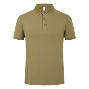 Camiseta de Golf de Manga Corta para Hombre, Transpirable, Ajustada, Informal, de Punto Sólido, 100% Algodón, de Secado Rápido y Alta Calidad - Product Image 3