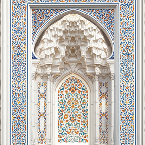 Mur Qibla en marbre architectural islamique, art en pierre artisanal, design moderne, entièrement personnalisable, résistant aux intempéries, à fixer au mur - Product Image 3