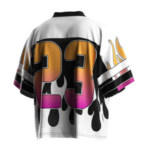 เสื้อแฟนคลับคอวีแขนสั้นผ้าตาข่ายสำหรับผู้ใหญ่ระบายอากาศได้ดีพิมพ์ลายไล่สี 23 - Product Image 2