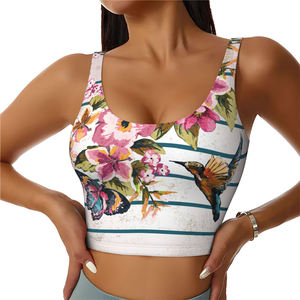 Sujetador Deportivo Sublimado para Mujer, con Logotipo Frontal, Alta Sujeción, Transpirable, Ecológico, Tallas Grandes, Ropa Deportiva, Sujetador Deportivo sin Costuras - Product Image 2