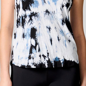 Débardeur tie-dye pour femme, col rond, tricoté en spandex et polyester, respirant, style décontracté, longueur normale - Product Image 6