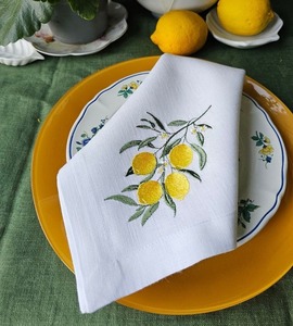 Serviettes de table Nature4u à points festonnés, blanches, pour la restauration fine, brodées à la main, monogrammées, style japonais, couleur personnalisée, avion - Product Image 2