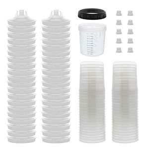 Système de gobelet de peinture jetable 200 ml pour pistolet de pulvérisation, gobelet de mélange pour retouche automobile, moulage par injection, revêtement sans nettoyage, étanche, alimentation par gravité - Product Image 1