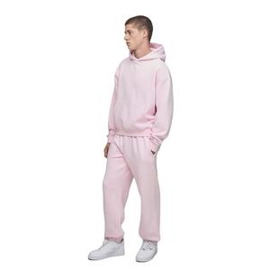 Mens Light <b>Pink</b> Hooded Sweatshirt and Matching Jogger Pants <b>Tracksuit</b> OEM ODM Wholesale Apparel - Product Image 1