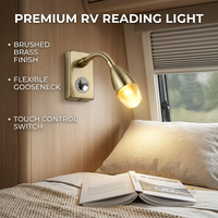 Lampe de lecture LED 12V 2W NRY réglable pour caravane et camping-car, protection oculaire, applique murale intérieure
