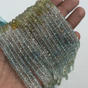 Cuentas facetadas de aguamarina natural de 5-6 mm, hilo de piedras preciosas de aguamarina azul verdosa, cuentas sueltas de aguamarina para joyería - Product Image 3