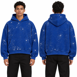 Sudaderas con Pedrería Estilo Urbano, Corte Holgado, Puños Acanalados, Diseños Personalizados, Ropa Casual, Estilo Diario, Looks Urbanos, Ropa de Ocio - Product Image 1