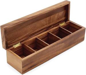 Elegante y Resistente Caja de Madera Larga para Té al por Mayor, Set de Regalo, Organizador de Té Verde, Exhibidor de Café y Alimentos, Embalaje Artesanal, Bajo Precio - Product Image 6