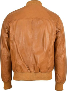 Men <b>Leather</b> Bomber <b>Jacket</b> Soft <b>Leather</b> Construction Durable Design Stylish Look Perfect For Casual Outfits With OEM Service - Product Image 5