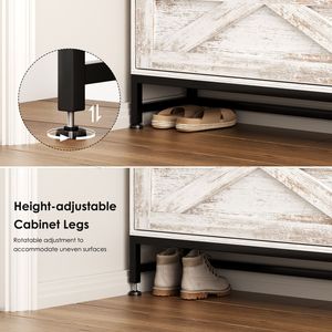 Scarpiera Bianca di Grande Capacità per Ingresso e Balcone, Mobile Contenitore per Scarpe da Casa - Product Image 3