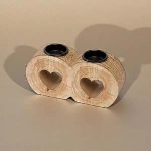 Rustic Heart Shape Wooden <b>Candle</b> Stand Elegant Decorative Holder For Romantic Home Decor For Bedroom And Living Room From India - Product Image 6