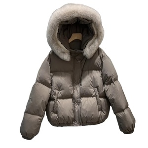 Puffy pilier col de fourrure à capuche manteaux de fourrure veste bouffante mode blanc canard doudounes femmes femmes hiver dames pardessus ample - Product Image 1