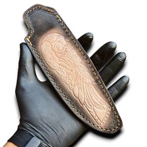 ซองใส่มีดหนังแท้คุณภาพสูงเย็บมืออย่างประณีต พร้อมห่วงเข็มขัดเย็บแบบ Saddle Stitched สำหรับพกพา EDC ล่าสัตว์ และใช้งานทางยุทธวิธี - Product Image 1