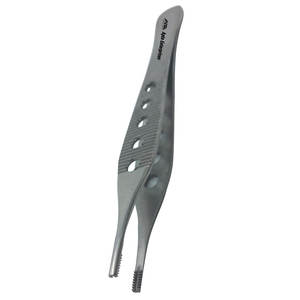 Pinces à tissus Adson Brown de qualité supérieure, en acier inoxydable droit à 9 x 9 dents, instrument chirurgical de précision médical vétérinaire - Product Image 1