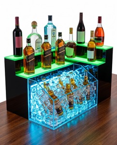 Custom Modern Acrylic Wine Display Stand <b>LED</b> <b>Lighted</b> <b>Bar</b> Pub Shelves Liquor Storage - Product Image 6