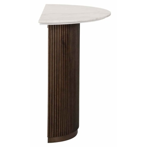 Table console moderne en bois massif écologique et durable avec base en noyer nervuré pour le salon ou le couloir - Product Image 4